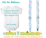 Hot Air Balloon Noah's Boytique Bodysuit Suspenders for Baby Boys