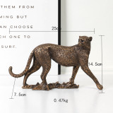 VILEAD Vintage Panther Statue European Animal Figurine Leopard Sculpture Home Office Decoration Living Room Decor Accessories