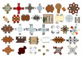 ★Photoshop PSD Blocks-Interior Design PSD Blocks -Table PSD Blocks
