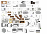 ★Photoshop PSD Blocks-Interior Design PSD Blocks -Bathroom PSD Blocks