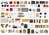 ★Photoshop PSD Blocks-Interior Design PSD Blocks -Stool PSD Blocks