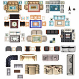 ★Photoshop PSD Blocks-Interior Design PSD Blocks-Sofa PSD Blocks V2