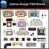★Photoshop PSD Blocks-Interior Design PSD Blocks-Sofa PSD Blocks V2