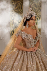 ball gown shining wedding dress 2020 custom made wedding dresses