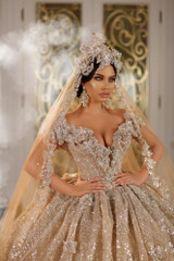 ball gown shining wedding dress 2020 custom made wedding dresses