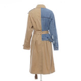 Asymmetrical Patchwork Denim Women's Trench Coats Lapel Collar Long Sleeve Loose Female Windbreaker 2020 Autumn New Asymmetrical Patchwork Denim Women's Trench Coats Lapel Collar Long Sleeve Loose Female Windbreaker 2020 Autumn New