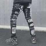 Men's Casual Black Jeans 2020 Men Skinny Slim Fit Zip Ripped Distressed Jeans Denim Pants Vintage Long Trousers