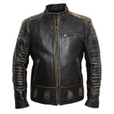 Vintage Motorcycle Jacket Men Leather Jacket 100% Cowhide Genuine Leather Jackets Mens Biker Coat Moto Jacket 5XL 090