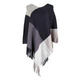 Winter Cloak Women Autumn Patchwork Capes Shawl Cashmere Fur Collar Coat Ponchos Mujer Invierno Elegantes Cape Poncho Women 2020