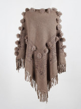 Women's ponchos and capes накидка женская пончо cloak Winter Knitted Cashmere Poncho Capes Shawl tassel Cardigans Sweater