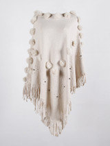Women's ponchos and capes накидка женская пончо cloak Winter Knitted Cashmere Poncho Capes Shawl tassel Cardigans Sweater