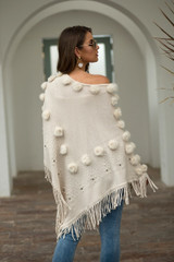Women's ponchos and capes накидка женская пончо cloak Winter Knitted Cashmere Poncho Capes Shawl tassel Cardigans Sweater