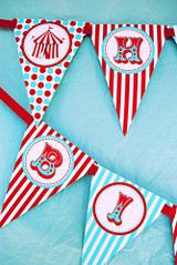 Circus Carnival Happy Birthday Banner Pennant