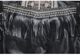 Leather Jacket Women Fringed Rivet Punk PU Leather Jacket Locomotive Short Coat Motorcycle Outerwear Lady Embroidery Coats