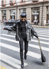 Leather Jacket Women Fringed Rivet Punk PU Leather Jacket Locomotive Short Coat Motorcycle Outerwear Lady Embroidery Coats