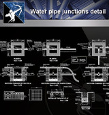 【Sanitations Details】Water pipe junctions detail