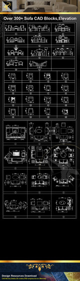 ★Interior Design CAD Blocks -Sofa CAD Blocks,Elevation,Design