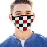 Black Red White Checker Mouth Mask