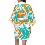 Tawny Green Iceberg Kimono Robe