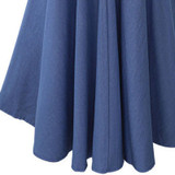 Denim Jeans A line High Elastic Waist Streetwear Midi Pleated Women's Skirt