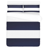 Blue White Stripes 3-Piece Bedding Set