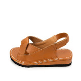 MCCKLE Women Sandals Peep Toe Wedge Comfortable Plus Size Platform Shoes