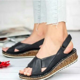 MCCKLE Women Sandals Peep Toe Wedge Comfortable Plus Size Platform Shoes