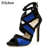 Eilyken Women Hollow Out Buckle Strap High Heels Pumps Sandals