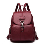 Multifunction Women Leather Backpack School Bag Shoulder Sac A Dos Travel Rucksacks
