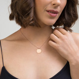 Faith Cross Engraved Silver Disc Necklace