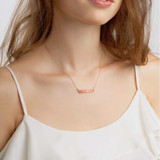 Faith Cross Engraved Silver Bar Chain Necklace