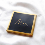 Couple Marble Pattern Ceramic Drink Coaster Mat Pad Table Mr Mrs Decoration