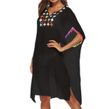BKNING Kaftan Beachwear Tunic Women Sundress Swimsuit Cover Up Bohemia Crochet