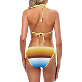 Browns into Blues Custom Bikini Swimsuit (Model S01)