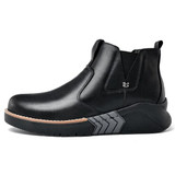 new fashion men's chelsea boots casual genuine leather shoes male ankle boot height increasing shoe man nice boots for men