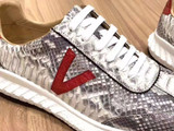 Latest Genuine real genuine python skin men shoe nature beige color high end quality snake skin sneaker for men cow skin lining