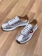 Latest Genuine real genuine python skin men shoe nature beige color high end quality snake skin sneaker for men cow skin lining