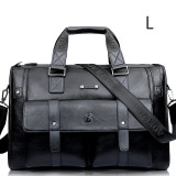 Men Leather Black Briefcase Business Handbag Messenger Bags Male Vintage Shoulder Bag Men's Large Laptop Travel Bags