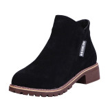 Women's Short Boots Ladies Fashion Ankle Short Boots Leather Shoes Sneakers Ladies Winter Shoes Flock Warm Boots feminina salto