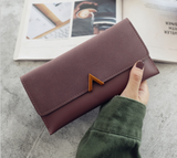 Leather Women Wallets Hasp Lady Moneybags Zipper Coin Purse Woman Envelope Wallet Money Cards ID Holder Bags Purses Pocket