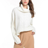 Women Harajuku Solid Pullover High Collar Knit Sweater Versatile Long Sleeve Sweater Female Streetwear Casual Autumn Winter Women Harajuku Solid Pullover High Collar Knit Sweater Versatile Long Sleeve Sweater Female Streetwear Casual Autumn Winter