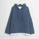 Women Casual Sweatshirts Warm Velvet Long Sleeve Oversize Hoodies Tops  Autumn Winter Pullover Tops