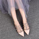 Rivet flat sandals cow leather  women luxury brand shoes female fashion geuine leather  branded leather shoes lady