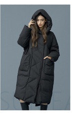 S- 7XL plus size Winter oversize Warm Duck down coat female X-Long Down Warm Jacket Hooded Cocoon style thick warm Parkas