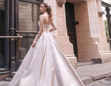 Appliques Satin A-line Wedding Dresses Vestido De Novia Sencillo Sweetheart Neck Lace Up Simple Bridal Gowns Bodas