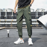Men's Side Pockets Cargo Harem Pants 2020 Ribbons Black Hip Hop Casual Male Joggers Trousers Fashion Casual Streetwear Pants