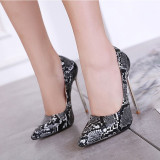 High Heels Shoes Women Pumps Snake Print Sexy  Party Heeled Designer Shoes