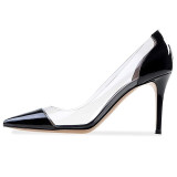 Women Pumps  Transparent High Heels Sexy Pointed Toe Slip-on Red Wedding Party
