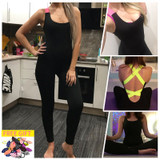 2019 Workout Tracksuit For Women One Piece Sport Clothing Backless Sport Suit Running Tight Dance Sportswear Gym Yoga Women Set