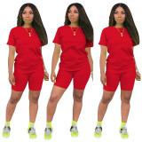 Women two piece set summer o-neck crop top shorts 2 piece set for women two pieces sets tops shorts summer women' suit Women two piece set summer o-neck crop top shorts 2 piece set for women two pieces sets tops shorts summer women' suit
